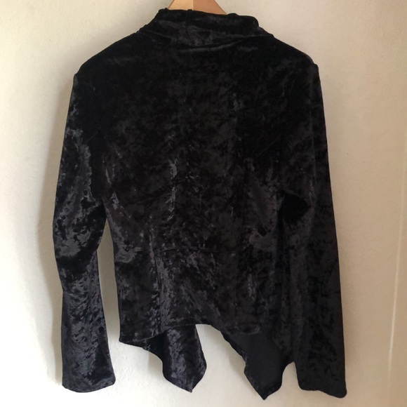 BLANKNyC Black Crushed Velvet Zip up Moto Jacket - Picture 15 of 15